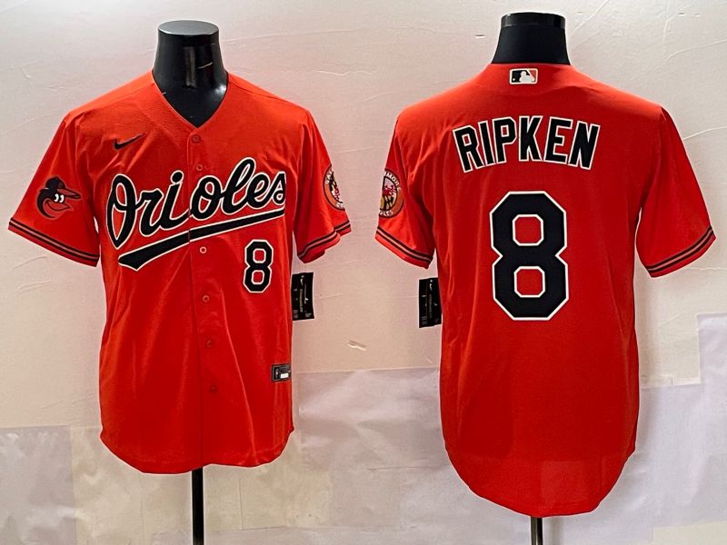Men Baltimore Orioles #8 Ripken Orange Game 2025 Nike MLB Jersey style 5092->baltimore orioles->MLB Jersey